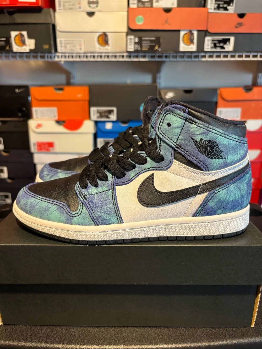 Jordan Air Jordan 1 Mid Tie-Dye Blue/Black/White